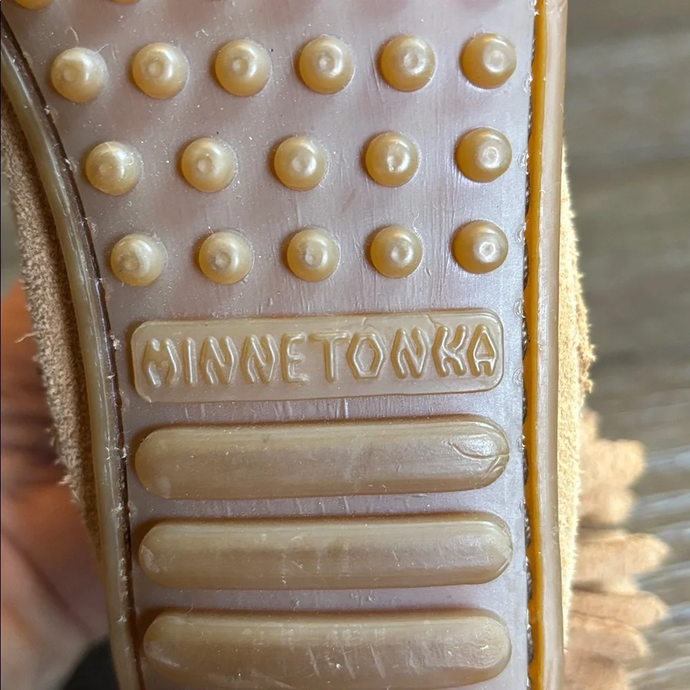 Minnetonka Tan Suede Moccasins